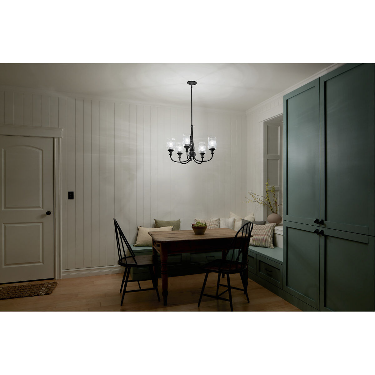 Homestead Melis 5 Light 27 inch Black Chandelier Ceiling Light, Melis